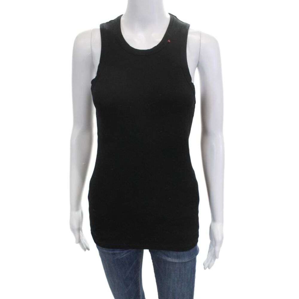 Les Coyotes De Paris Womens Basic Sleeveless Tank Black 100% Cotton Size 42